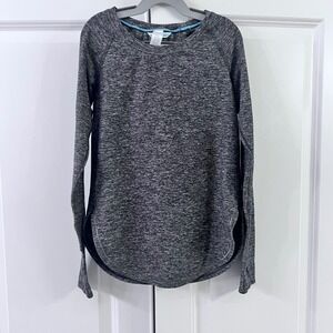 Ivivva Girls Size 8 Gray Long Sleeve Athletic Top‎ Thumb Hole